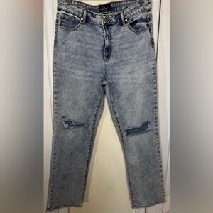 Jordache woman’s High Rise Straight- Acid Wash Jeans